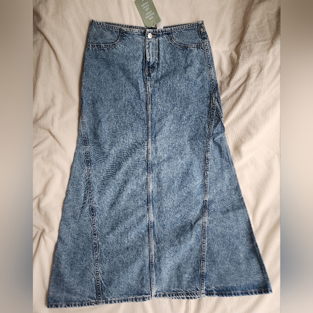 H&m denim maxi skirts light blue BNWT - Picture 7 of 16